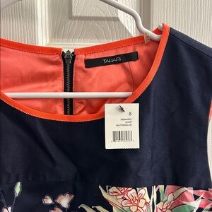 Tahari Black and Pink Floral Dress